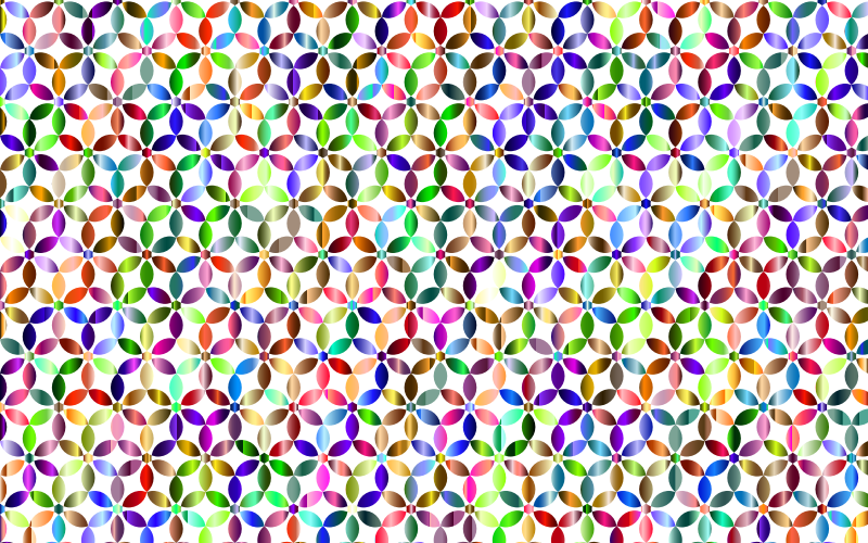 Abstract Floral Hexagonal Pattern Chromatic No BG