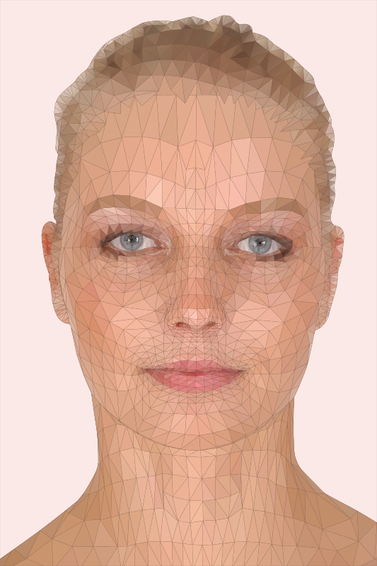 Woman Face Model - Low Poly Art