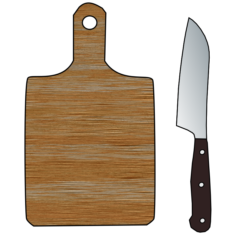 Cutting Board and Knife