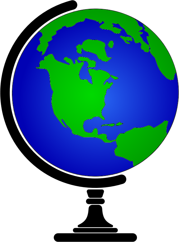 Simple Blue Earth Globe With Stand