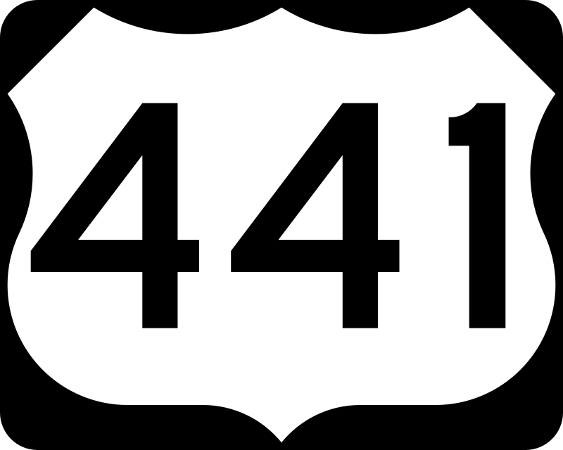 U.S. Highway 441 Shield (MUTCD #M1-4, Public Domain)