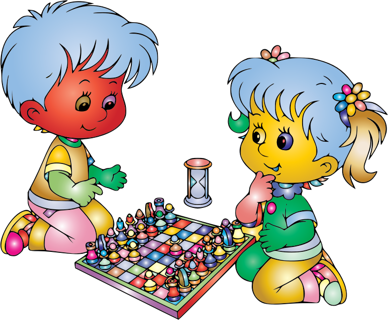 Boy And Girl Playing Chess By DG RA Prismatic
