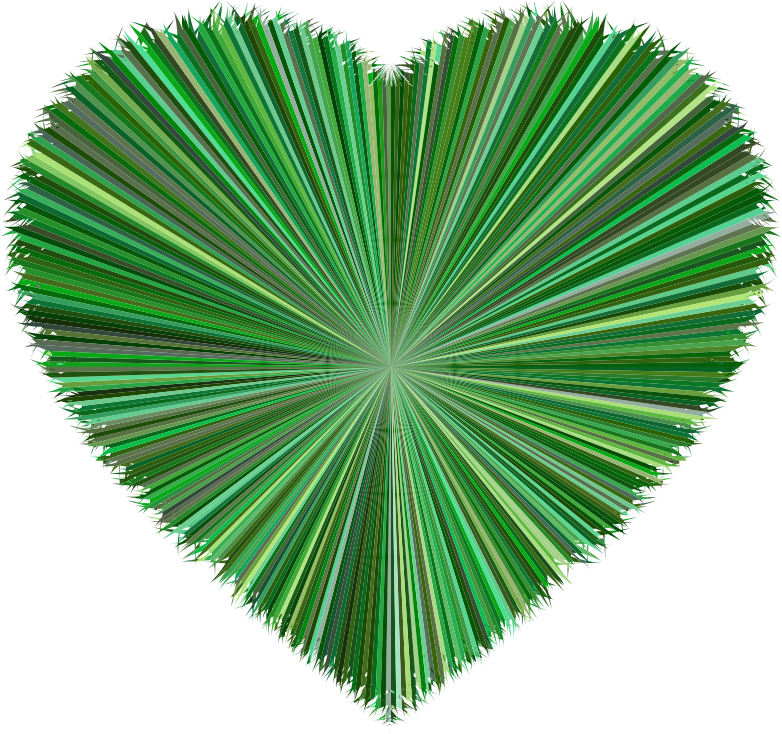 Grass Heart Frame Filled Green