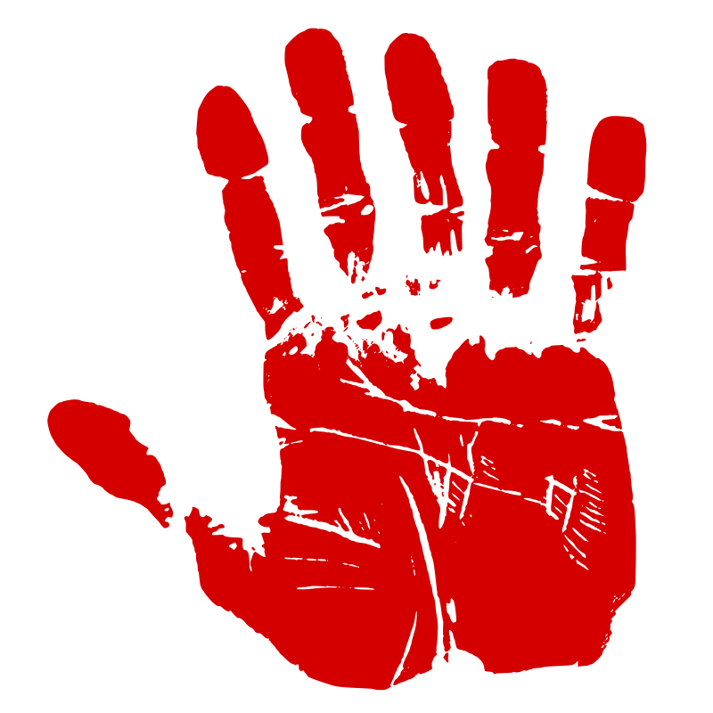 Six Fingered Red Handprint