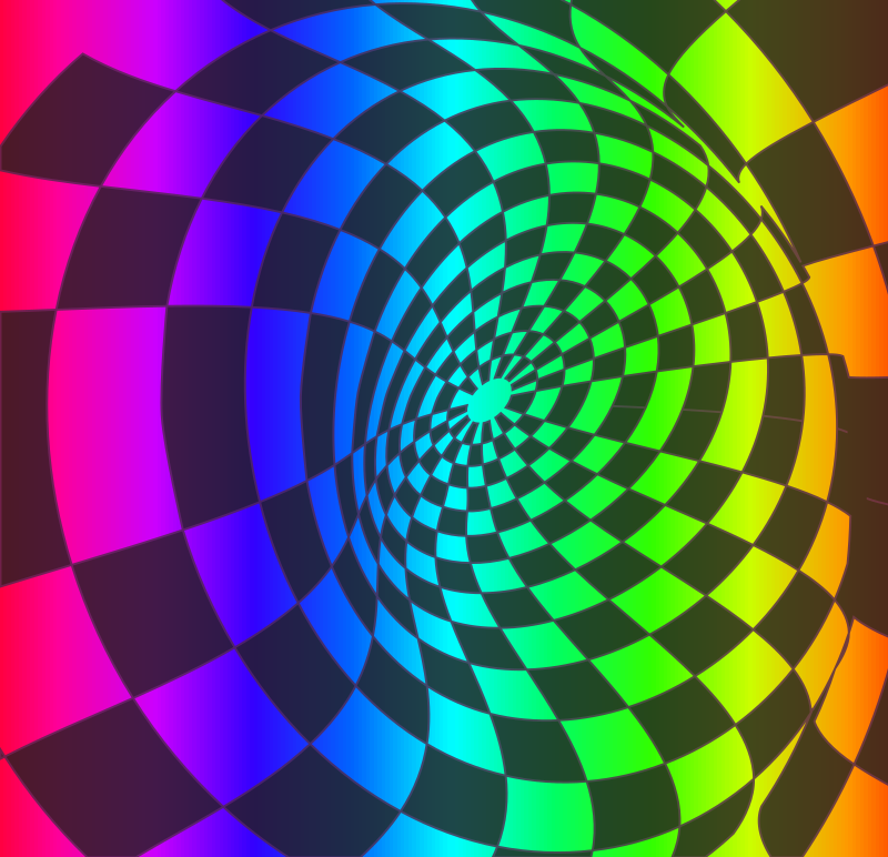 Checkered Rainbow Swirl