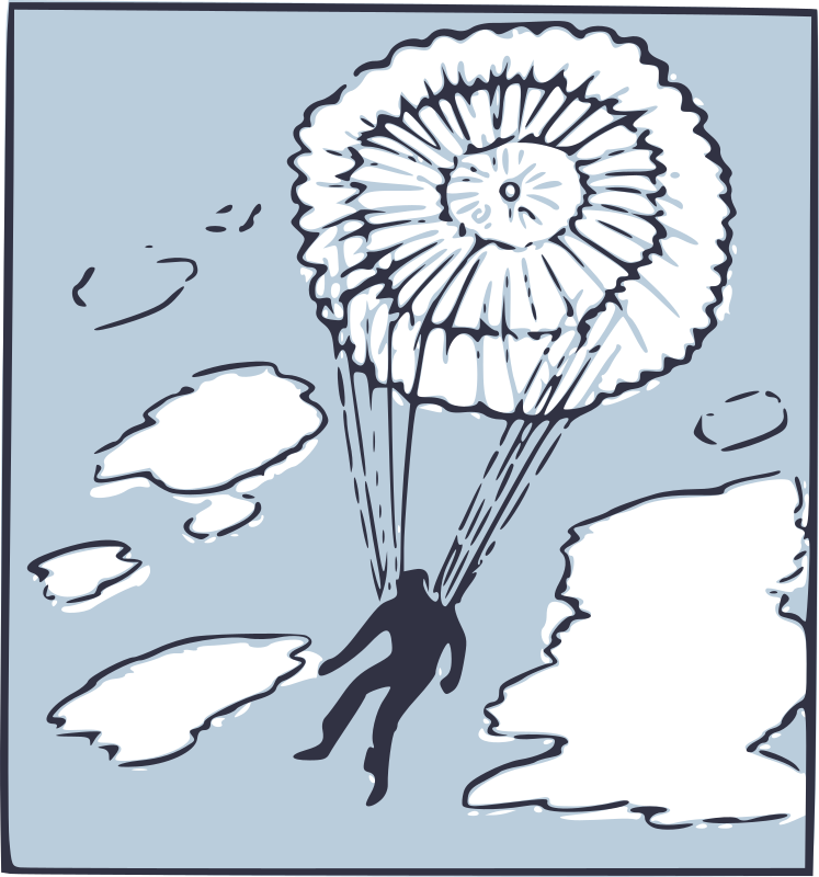 Man Parachutes