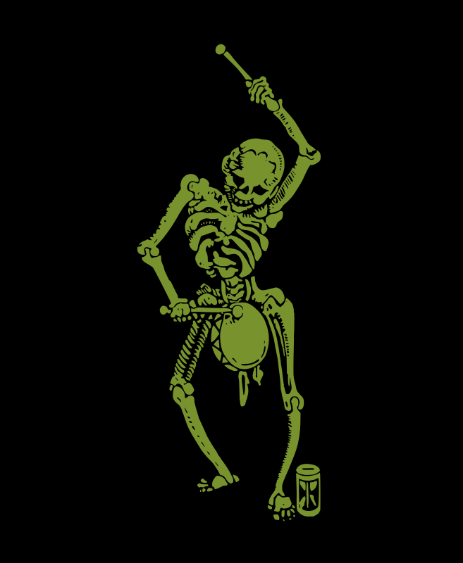Skeleton with a Drum - Green
