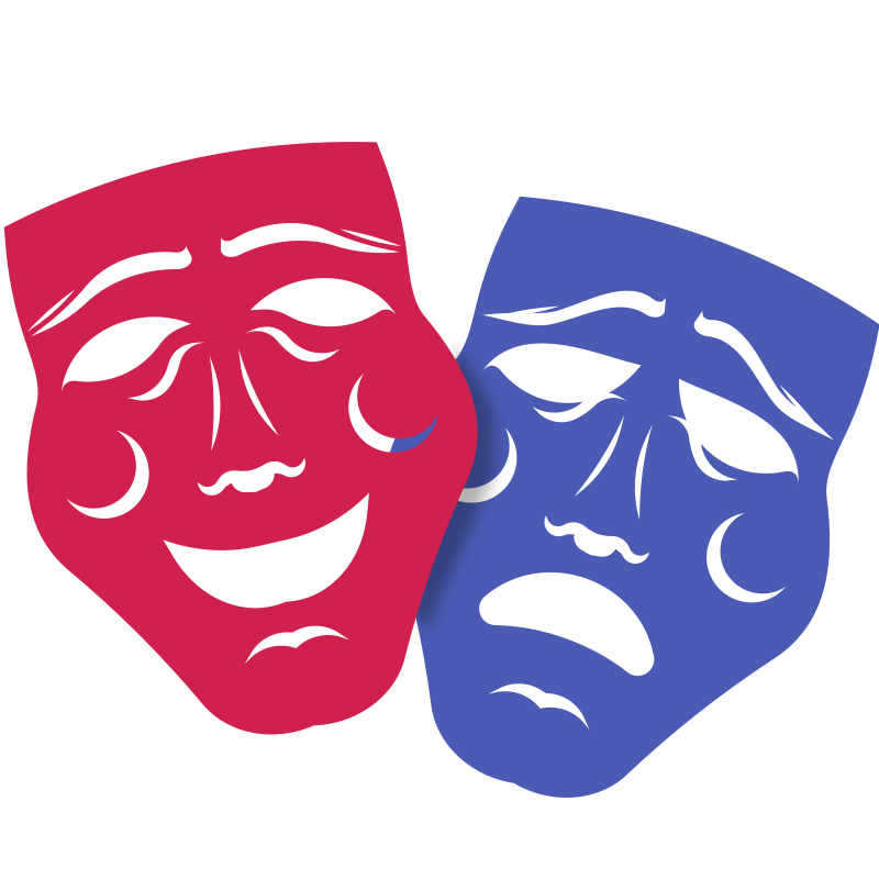 Drama and comedy masks - Colour remix