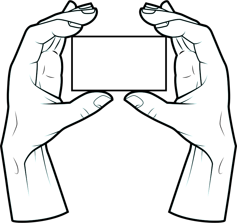 Hands with rectangular card