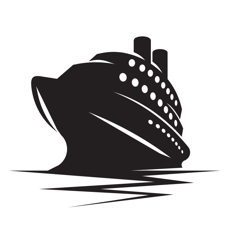 Cruise ship stencil clip art