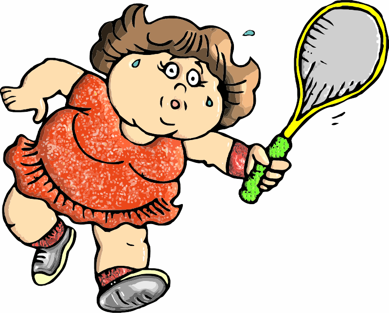 A Big lady playing squash