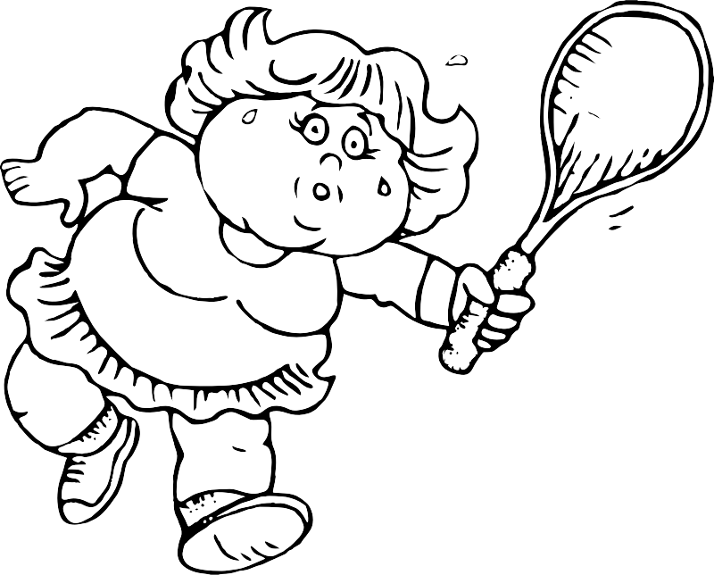 Lady playing squash