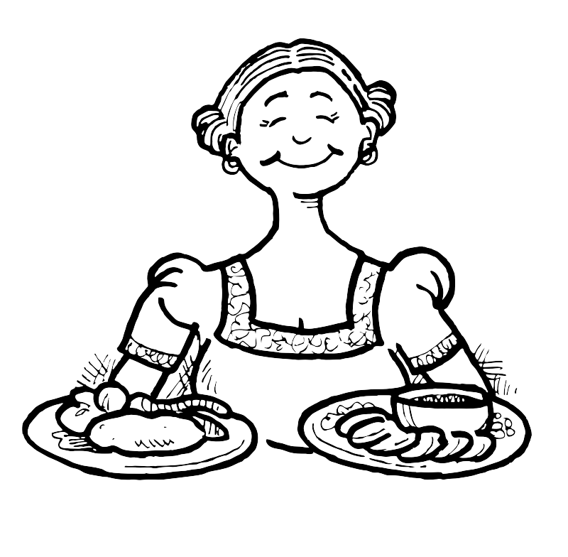 A German lady with food