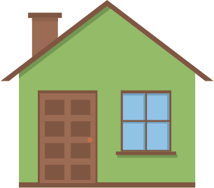 Little Green 2D House (Flat Design)