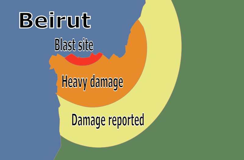 Beirut Blast Map