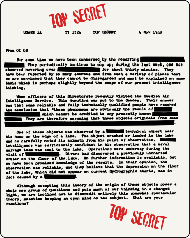 UFO Document - Redacted