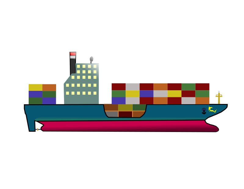 Container Ship - Clipart Remix