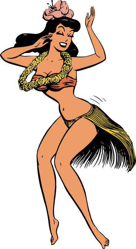 Retro hula dancer comic