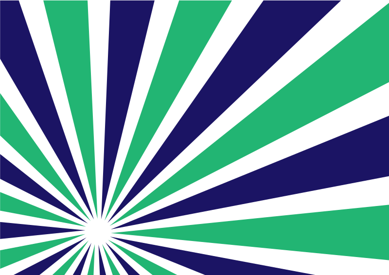 Radial beams green and blue colour