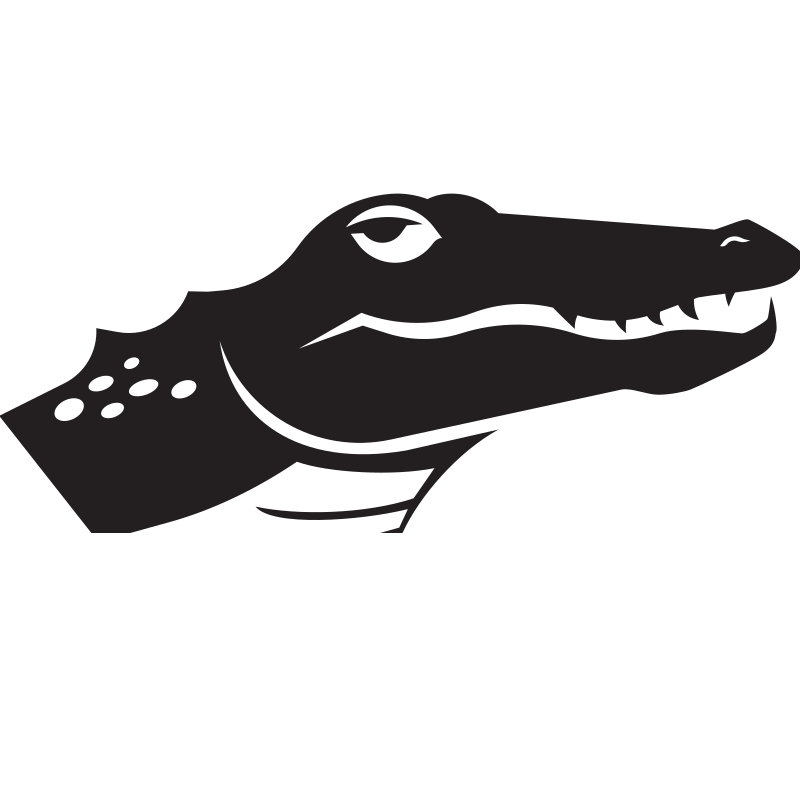 Alligator head silhouette