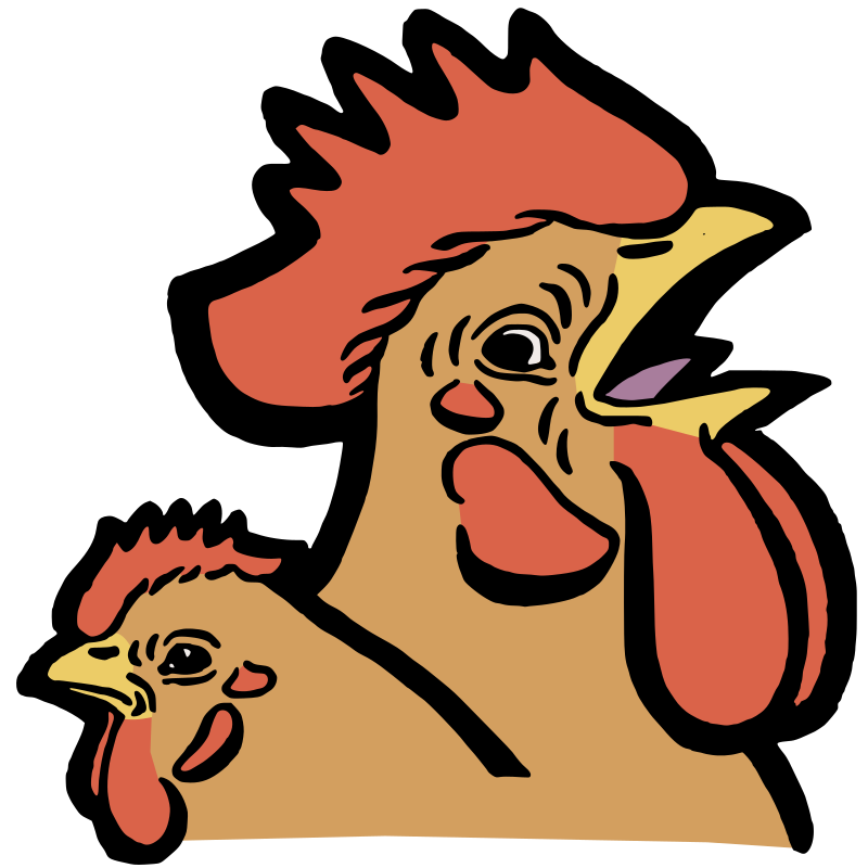 Rooster and a Hen
