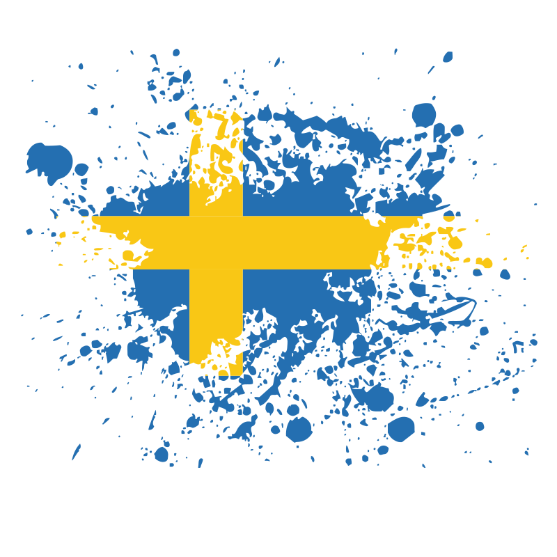 Swedish flag grunge splatter