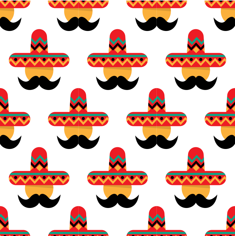 Mexican sombrero seamless pattern
