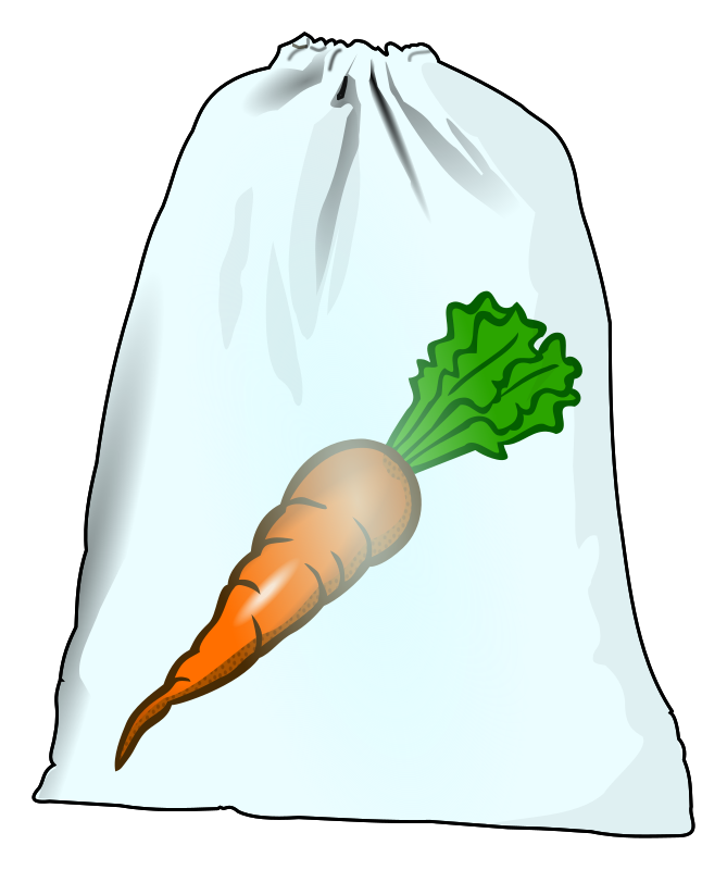Plastic bag with carrot