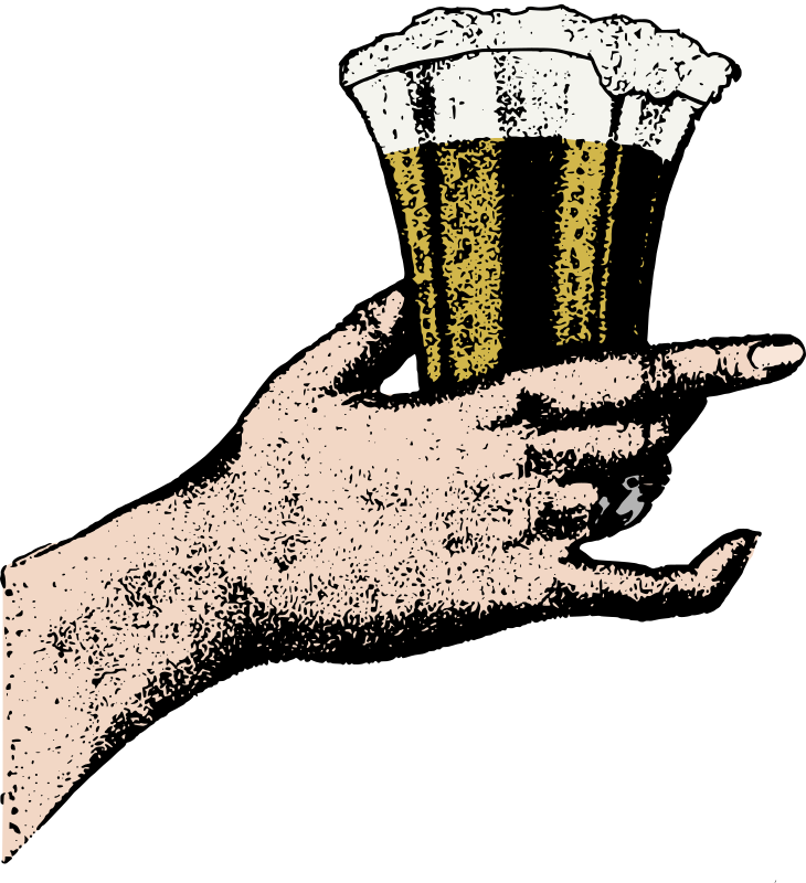 Hand Holds a Glass of Beer