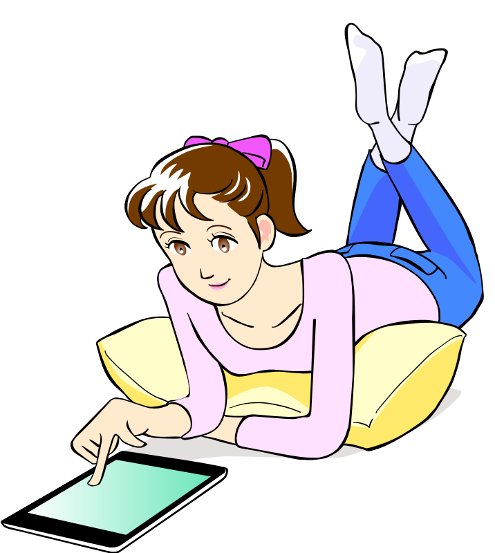 Girl with tablet computer Animation