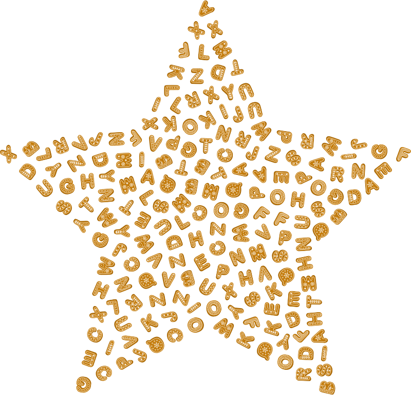 Gingerbread Alphabet Star