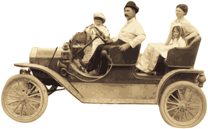 Family in a Model T Car