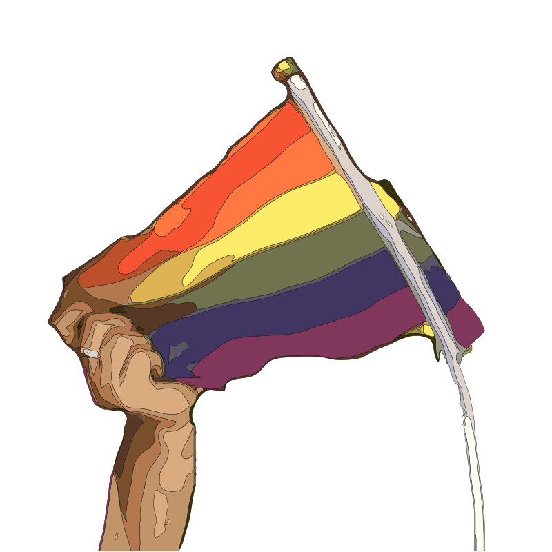 Rainbow Flag and a Hand