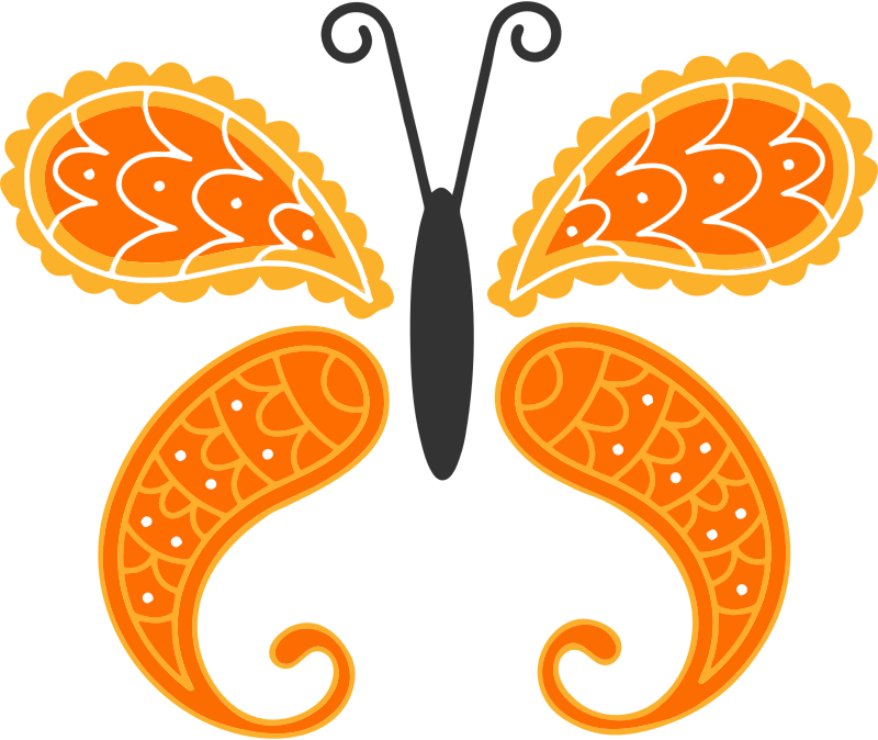 Decorative Butterfly By Linnaea Mallette Isolated Vectorized 2