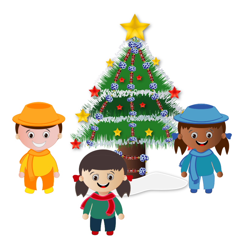Kids and Christmas Tree