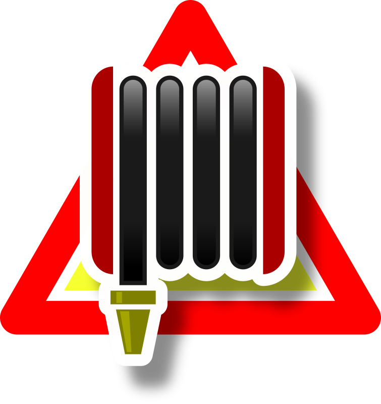 Warning armed fire tap icon