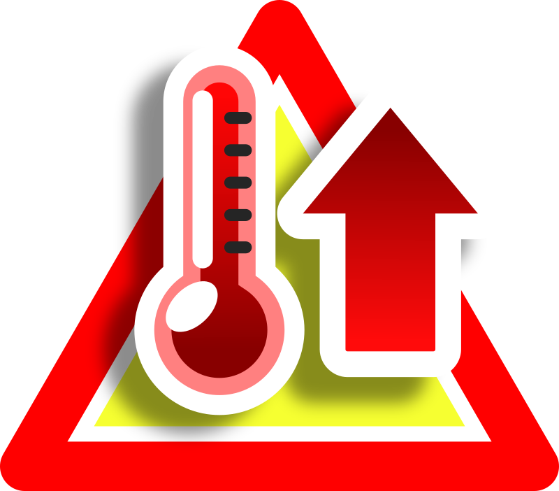 Warning high temperature icon