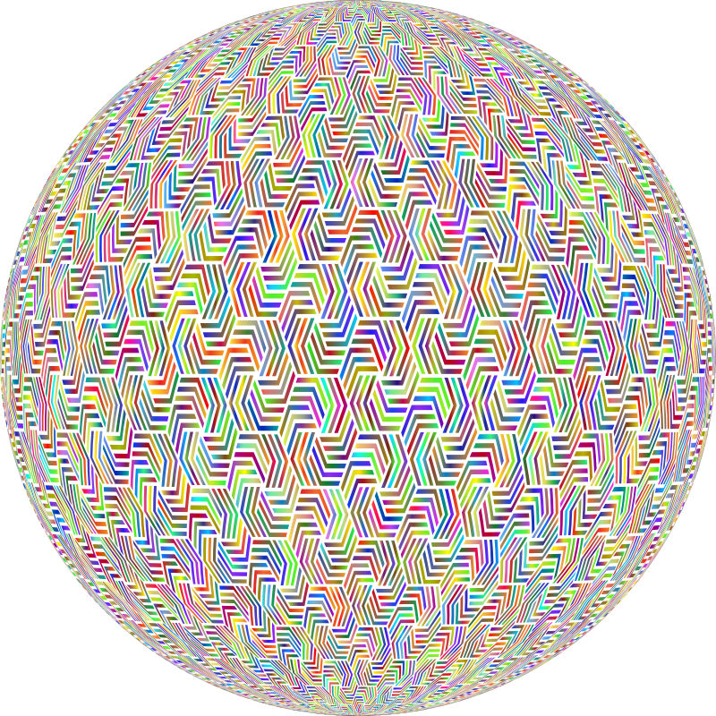 Hexagonal Chevron Pattern Polyprismatic Sphere No BG