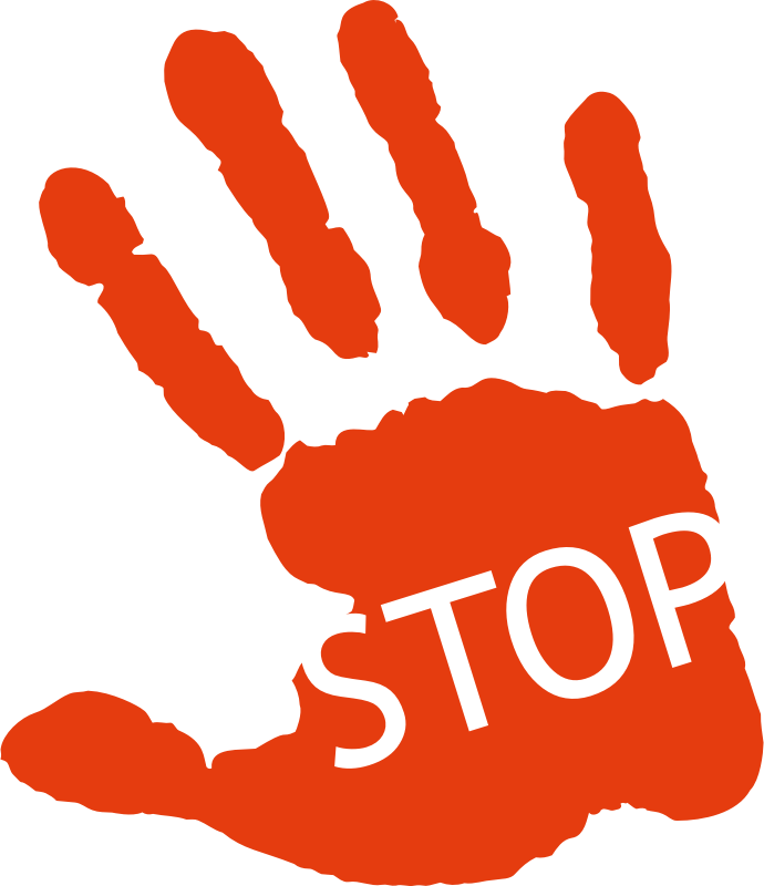 Stop Sign Hand Print Silhouette