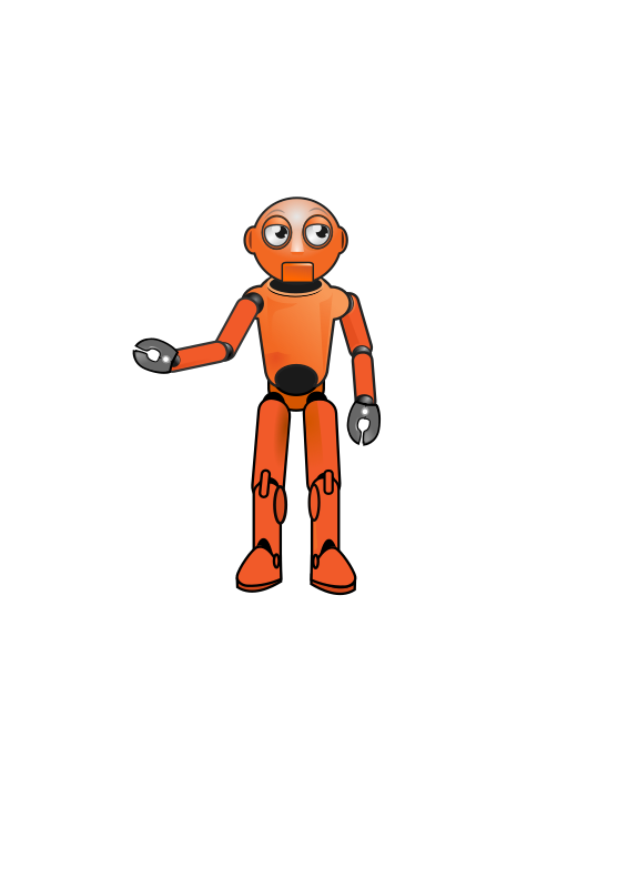 Cartoon Orange Robot 2