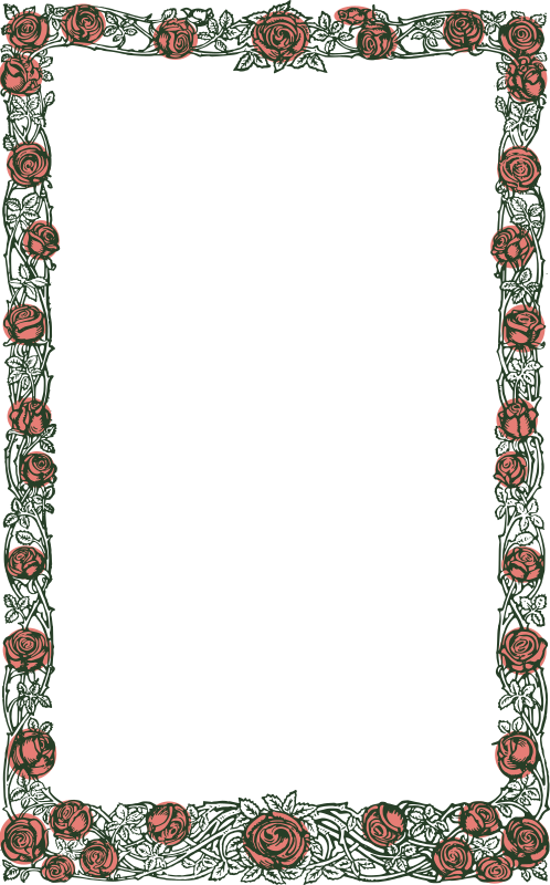 Red Rose Frame with Spot Colour
