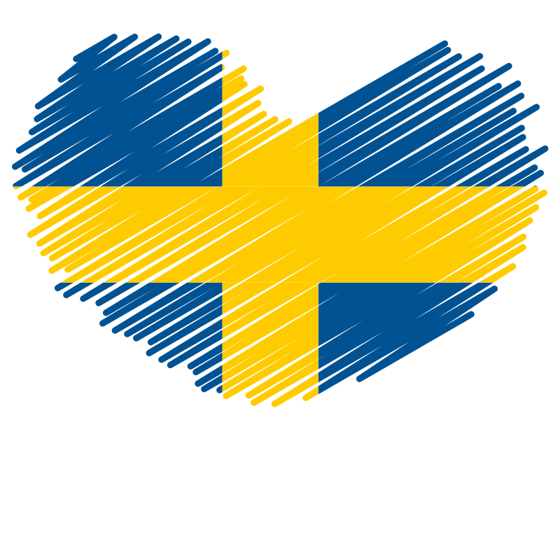 Swedish flag heart symbol