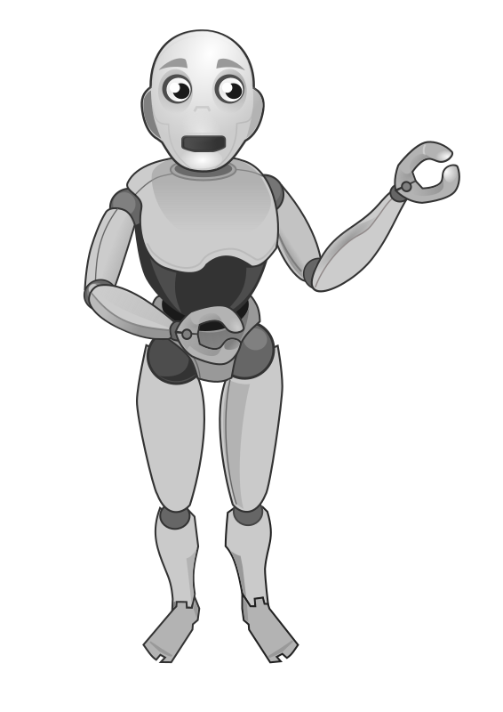 Grey Cartoon Robot