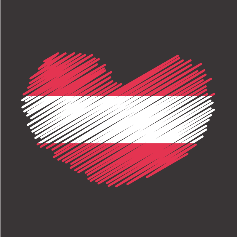Austria flag heart symbol