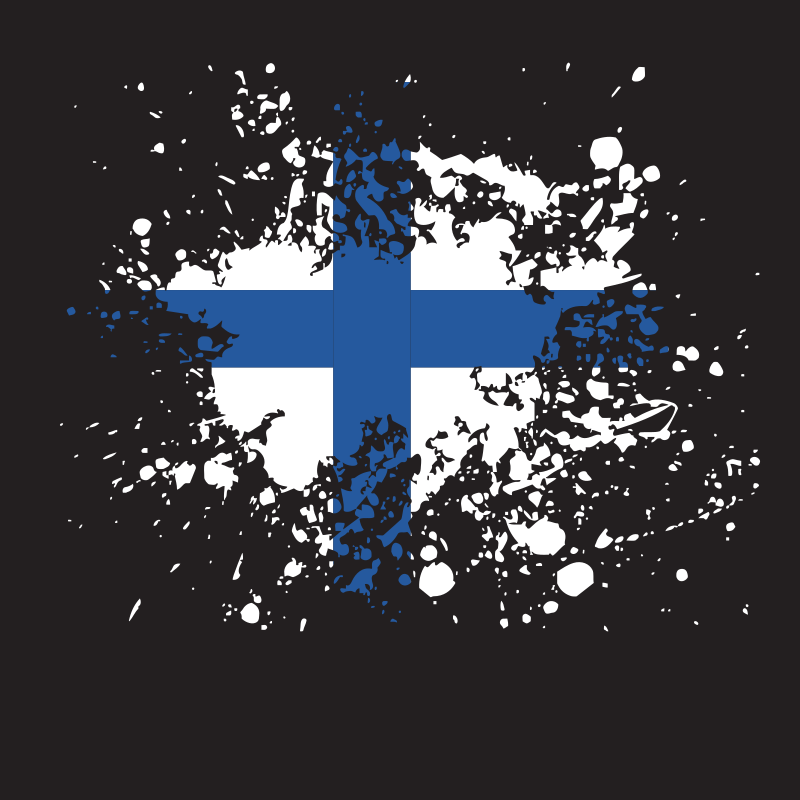 Finnish flag ink splash