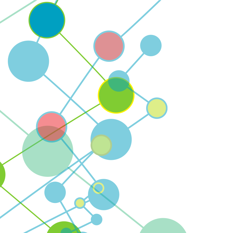 Coloured circles network clip-art