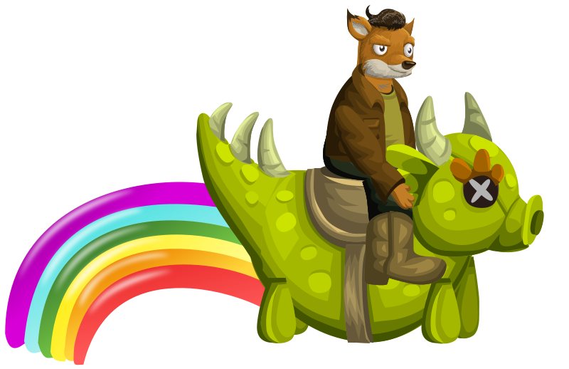 Fox Rainbow Dragon Rider