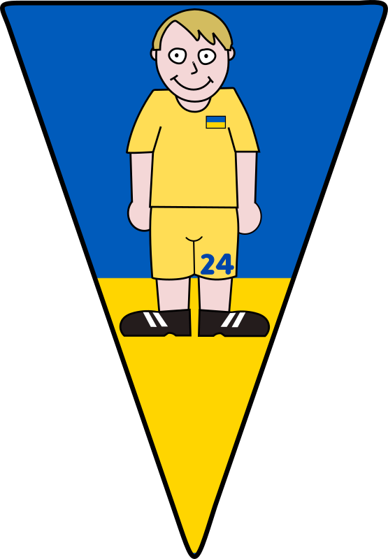 Pennant Soccerplayer Ukraine 2021