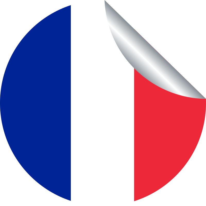 French flag round peeling sticker