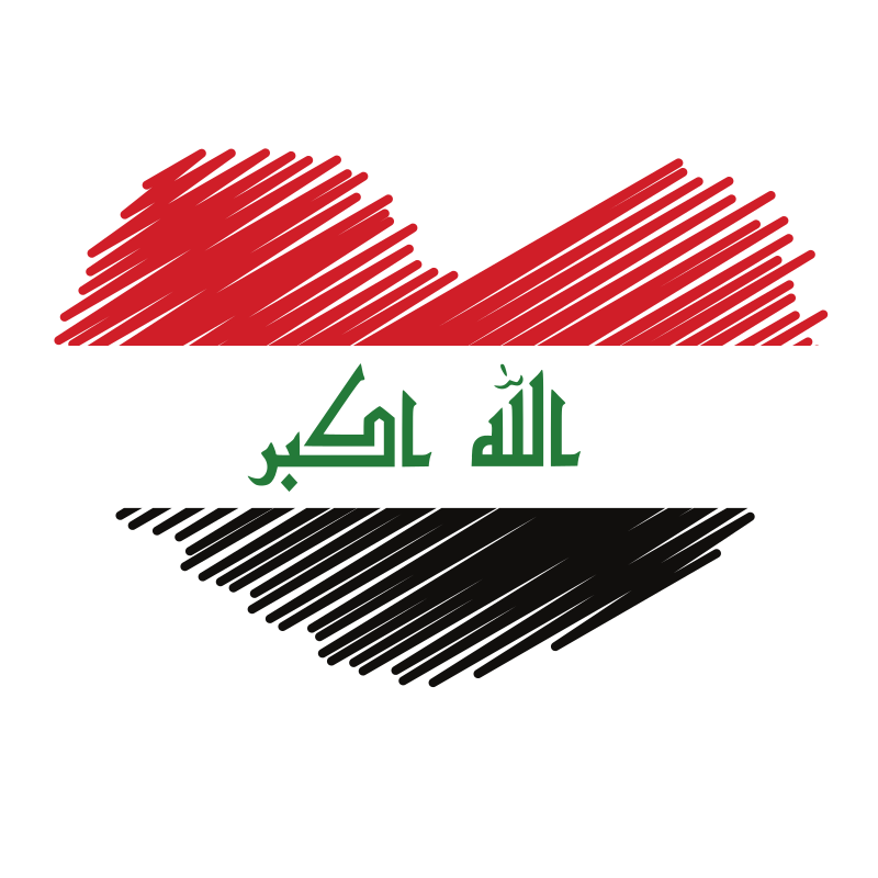 Iraqi flag heart symbol